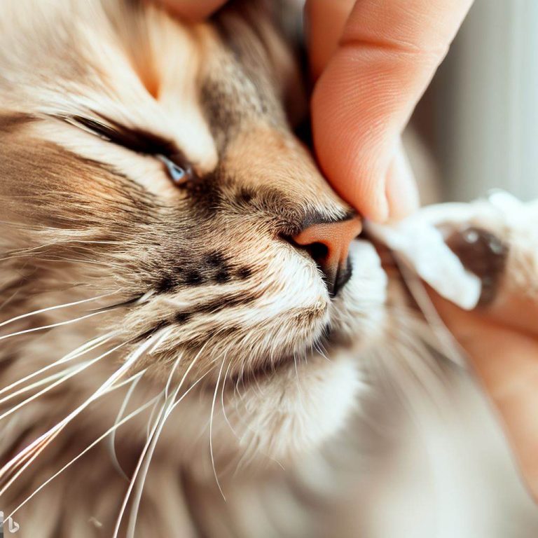 Cómo mantener limpia la zona ocular y nasal de tu gato