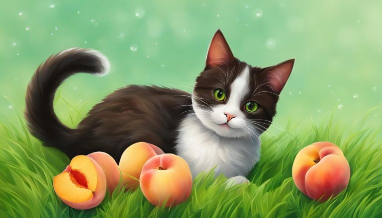 gato alimentación durazno