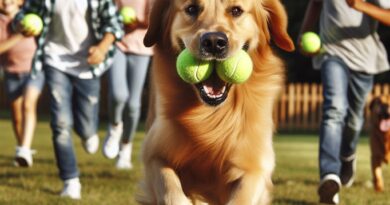 perro con pelotas de tenis