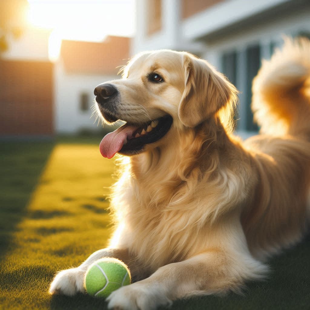 Golden Retriever adulto jugando al aire libre