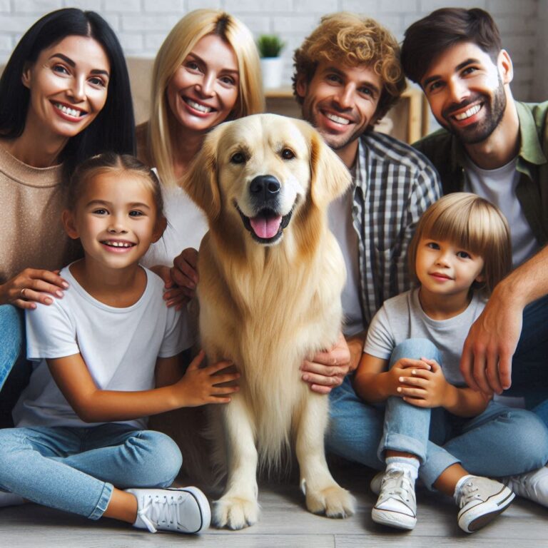 Golden Retriever en familia