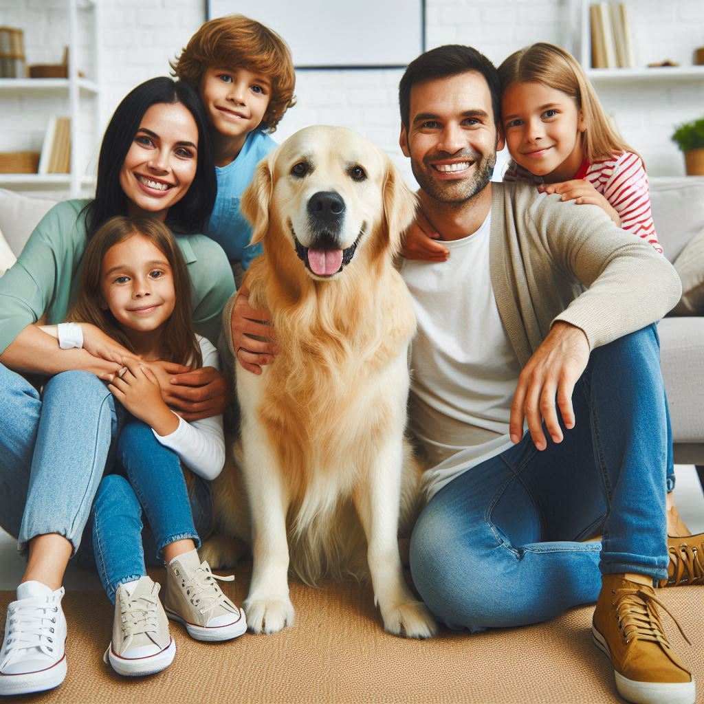 Golden Retriever en familia