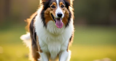 Collie disfrutando de un paseo al aire libre