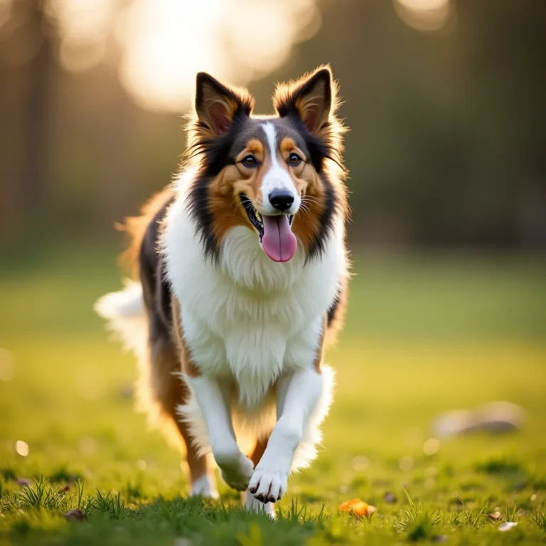 Collie disfrutando de un paseo al aire libre