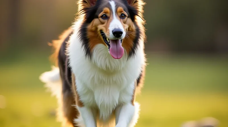 Collie disfrutando de un paseo al aire libre