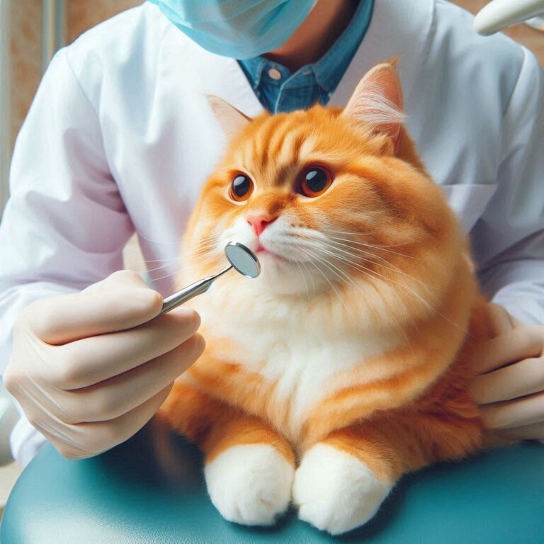 un gato con problemas dentales