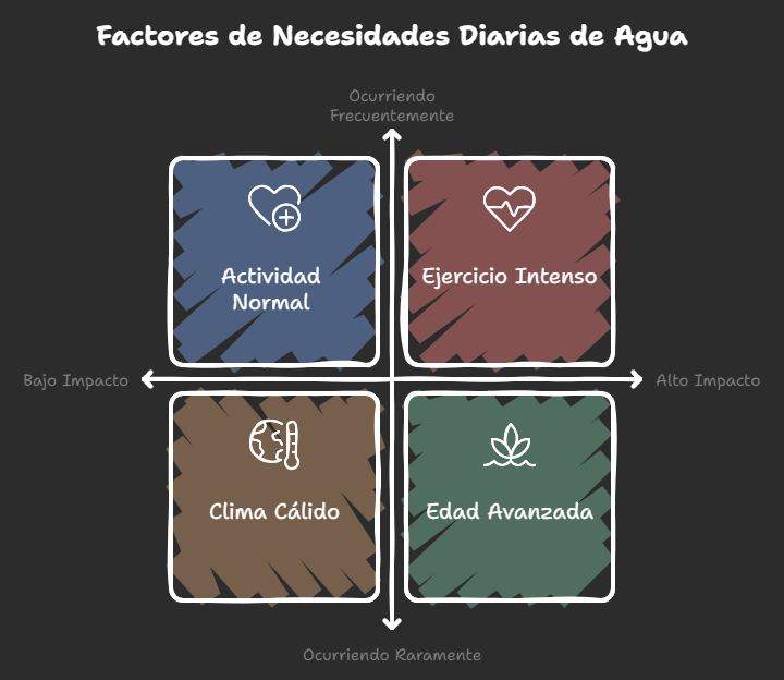 Factores necesidades diarias de agua