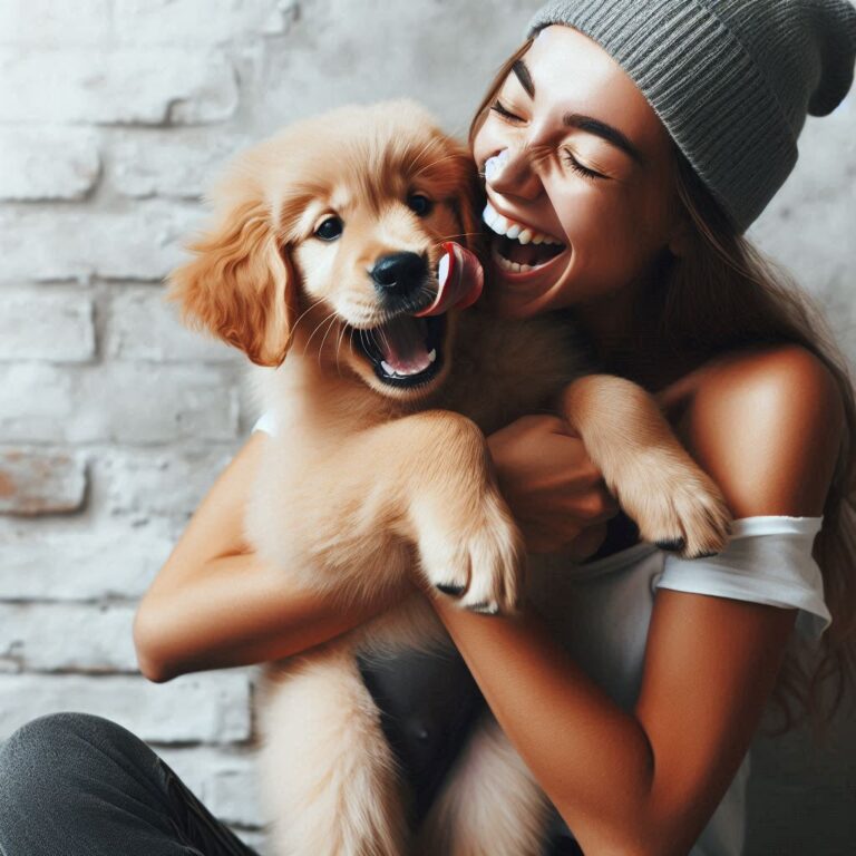 Perro lamiendo la cara de su dueño