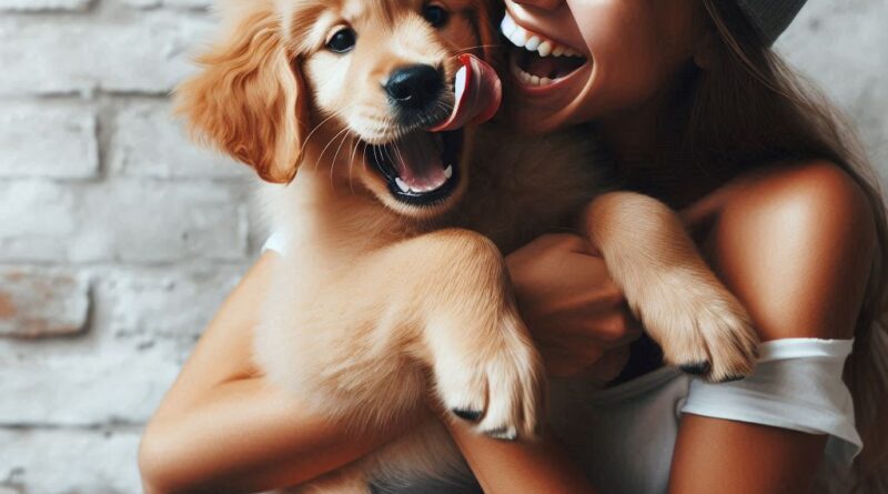 Perro lamiendo la cara de su dueño